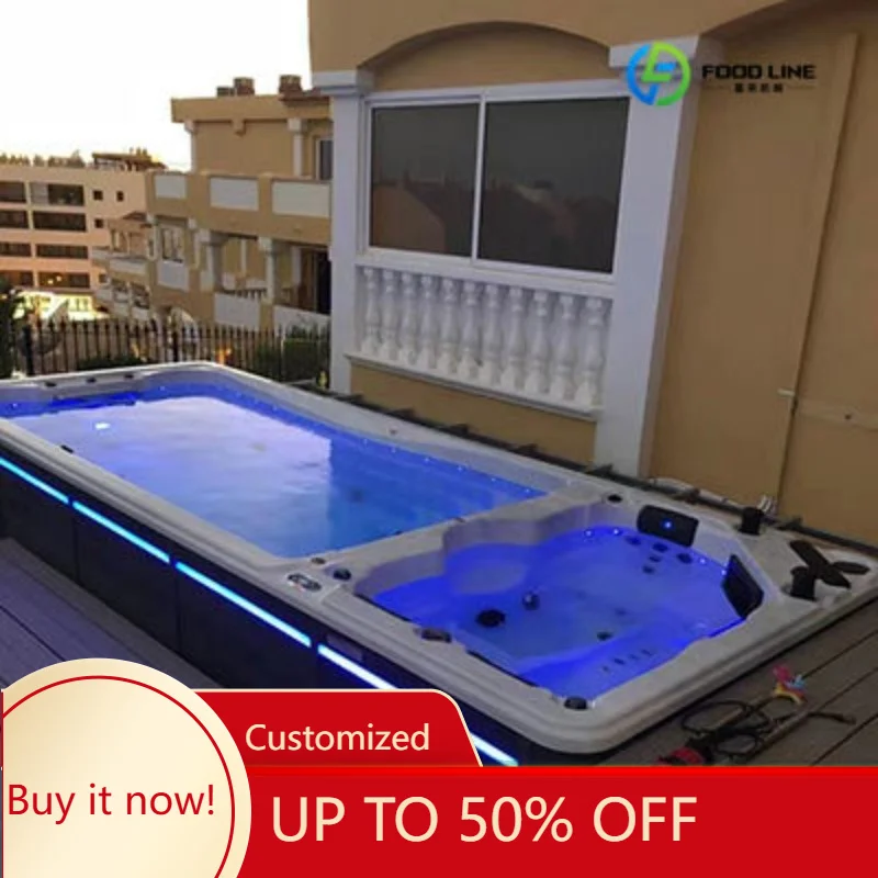 2026 New FL Customized Massage Spa Jets Tub Rectangular Acrylic Popular Balboa Outdoor Adult Swimming Pool