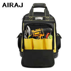 AIRAJ Electrician Maintenance Tool Backpack Large Capacity Installation Portable Canvas Thick Wear-Resistant Shoulders Backpack