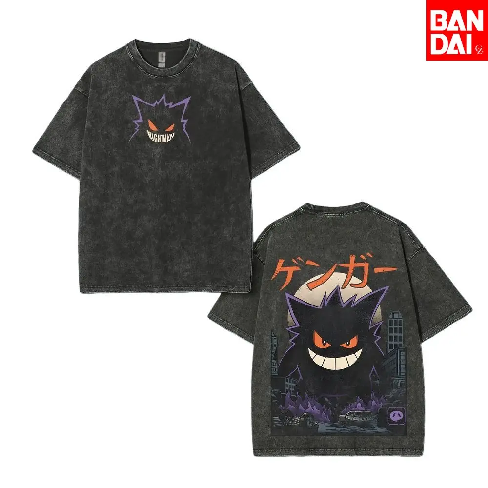 Pokemon Charizard T Shirt Men 2026 Summer Vintage Acid Wash Oversized Tee Japanese Anime Streetwear Hip Hop Harajuku Y2k view 5
