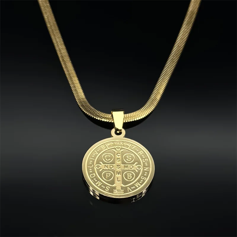 قلادة بادري بيو شل ميدالية للنساء والرجال من الفولاذ المقاوم للصدأ باللون الذهبي والفضي سلسلة مجوهرات مسيحية #4