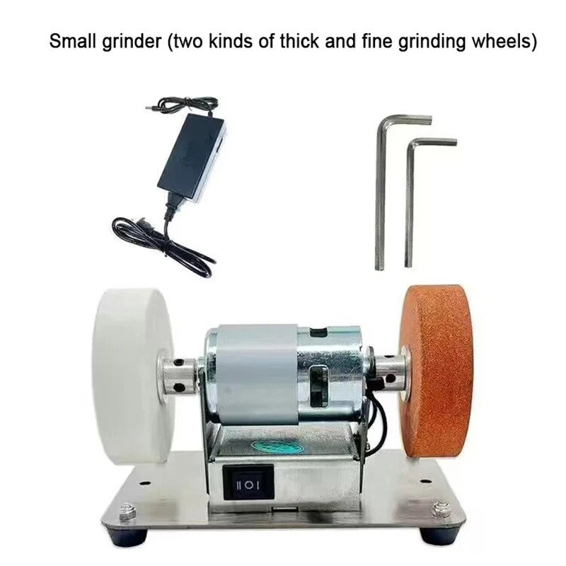 Small Double Grinder Machine Artifact Table Grinder Motor Micro Polishing Electric Grinding Wheel Grindig Stone