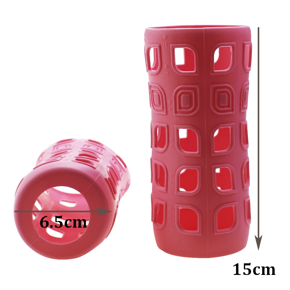 1Pcs 6.5CM 7 Colors Silicone Water Bottle Cover, Anti Scalding Cup Cover, Hollow Silicone Glass Bottle Protective Cover