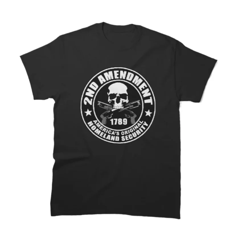 

America's Original Homeland Security Retro 2nd Amendment Seal T-Shirt 100% Cotton O-Neck Summer Short Sleeve Casual Mens T-shirt