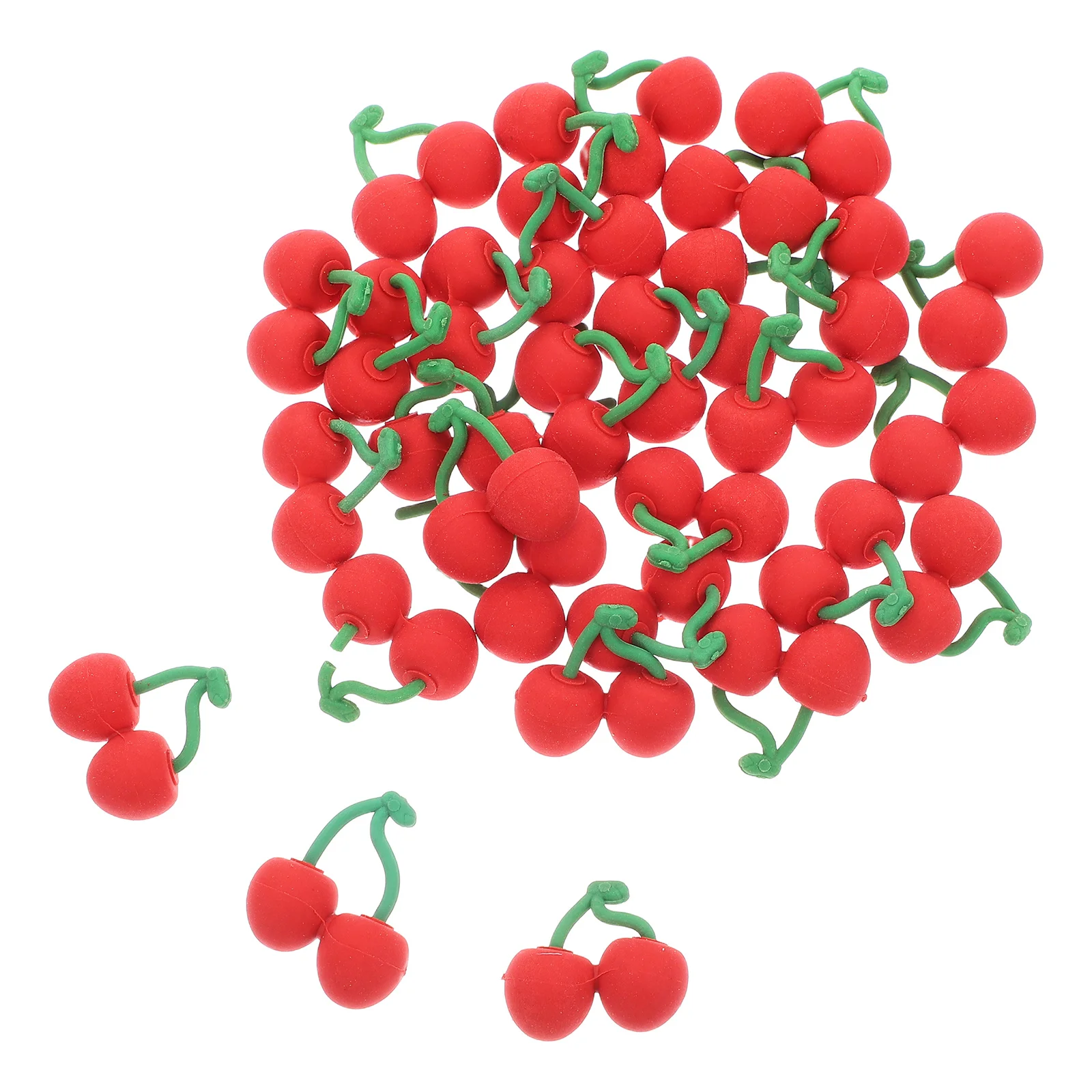 

30pcs Cherry For Mini Pencil Erasers Cartoon Fruit Shaped Rubber Classroom Reward Prize Back To School Party Supplies Tiny
