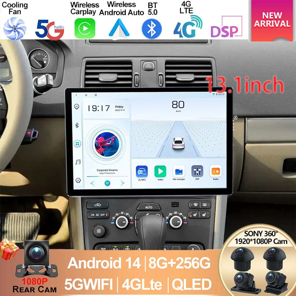 13.1 inhc For VOLVO XC90 2004 - 2013 Car Radio Multimedia Carplay auto Video Player Navigation GPS Android 14 2din 2 din dvd