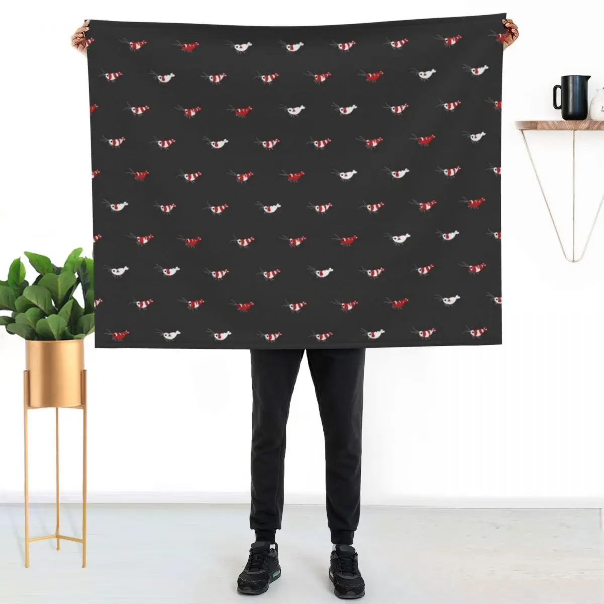 Crystal red shrimps Throw Blanket Flannels Bed covers Furrys Cute Plaid halloween Bed Fashionable Blankets