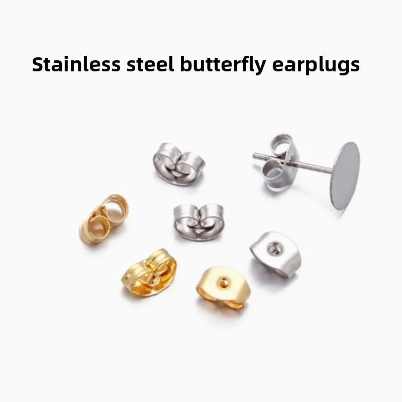 

50-200pcs Stainless Steel Blank Post Flat Earring Stud Base Pins Earrings Earplug For DIY Jewelry Making Accessories