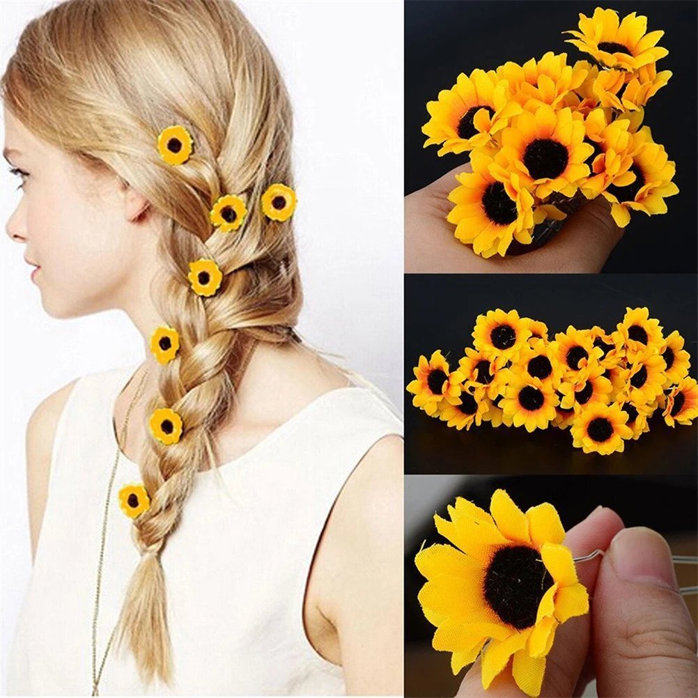 

Chrysanthemum Hair Accessories Daisy Flower Clips for Women Bridal Party Wedding Boho Style Hair Pins Seaside Luau