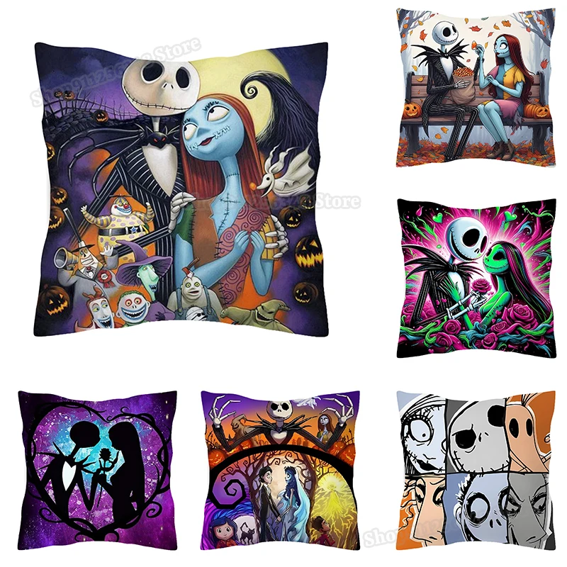 

The Nightmare Before Christmas Pillowcase Jack Skellingtone Pillow Case Xmas Decor Pillowslip Cartoon Cushion Covers Ornaments