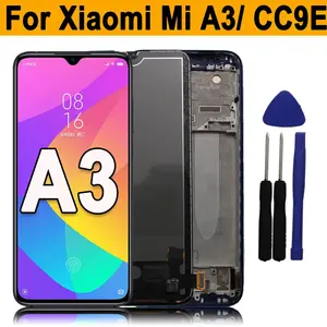 Bilashmart 6.09 AMOLED Display Xiaomi Mi A3 CC9E LCD Display Touch Screen Digitizer Assembly Xiaomi Mi A3 MiA3 Lcd With Frame