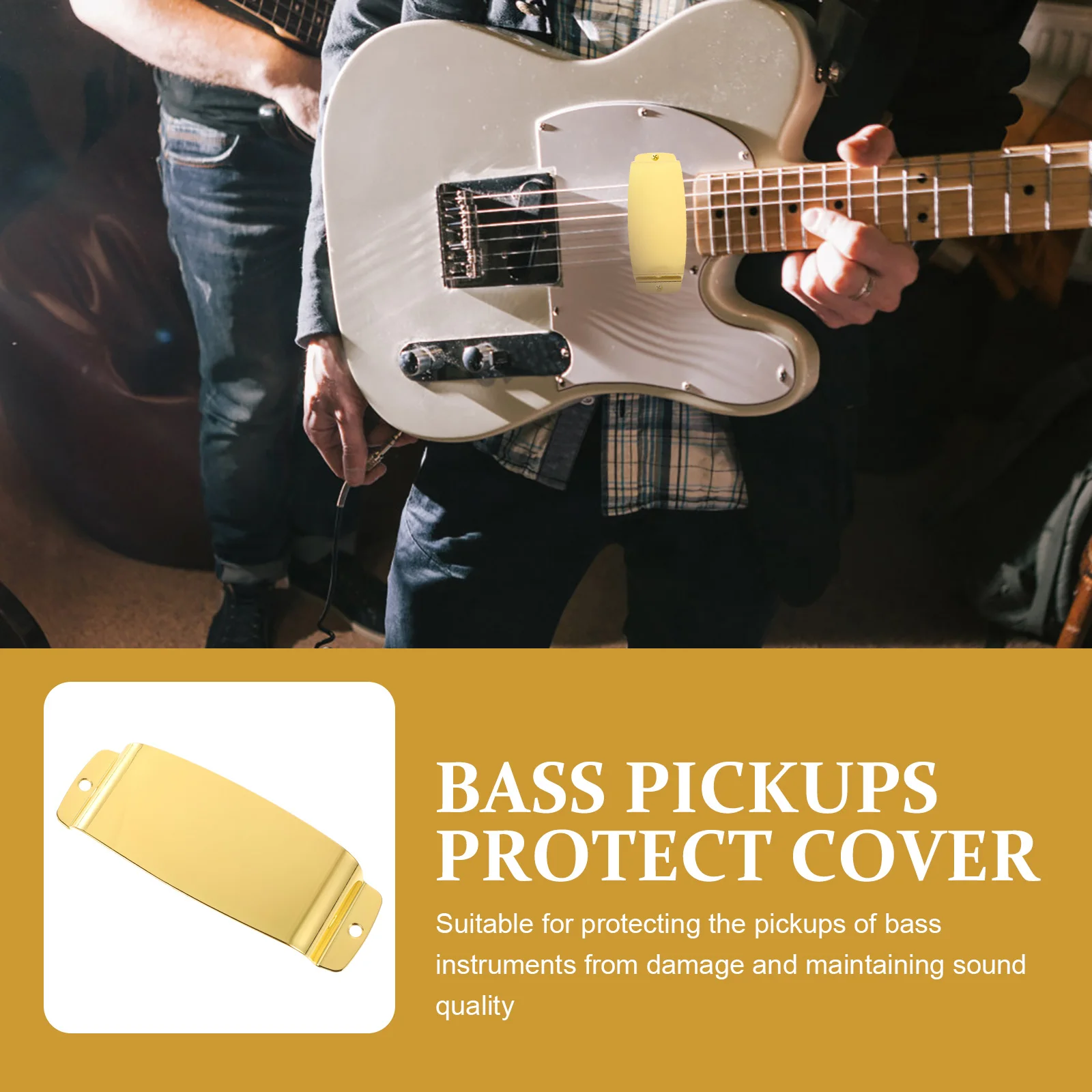 

Bass Protective Cover Pickup Shield Zinc Alloy Durable Practical Easy Protection Accessories Guitar Parts Attachments Bass