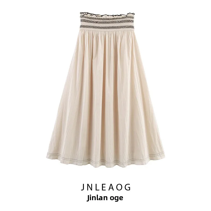 Coleção de Outono JNLEAOG Saia E de Cintura Alta em Estilo Color Blo para Mulheres Vestido Casual de Verão Sem Mangas