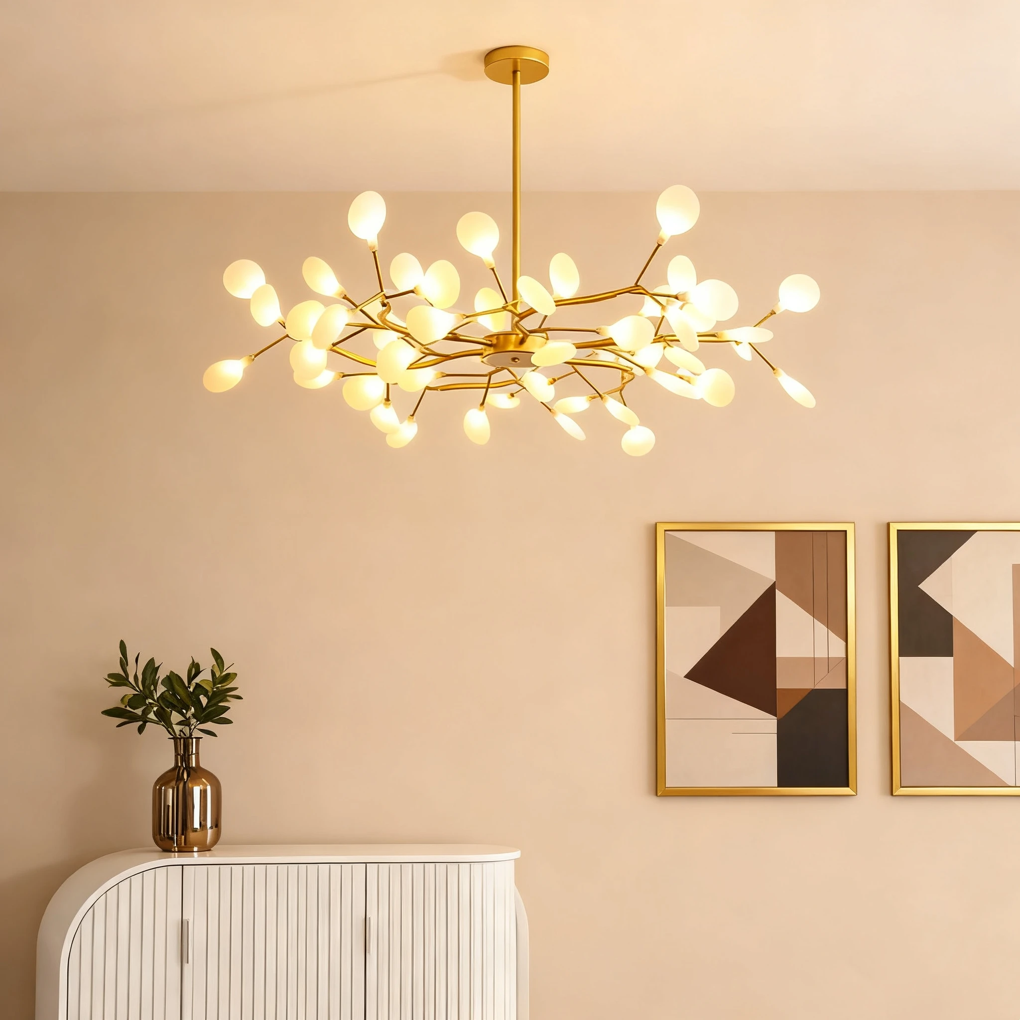 

Nordic G4 Led Sputnik Chandelier Lighting Modern Branch Pendant Light Living Room Gold / Black Led Luminarias Art Decor Indoor