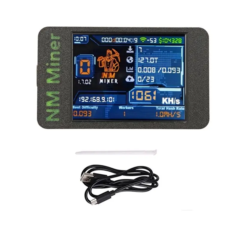 

Nmminer BTC Solo Miner 1061KH/S Nerdminer PRO 2.8 Inch Color Display Bitcoin Crypto Solo Lottery Mining Rig Home Use BTC