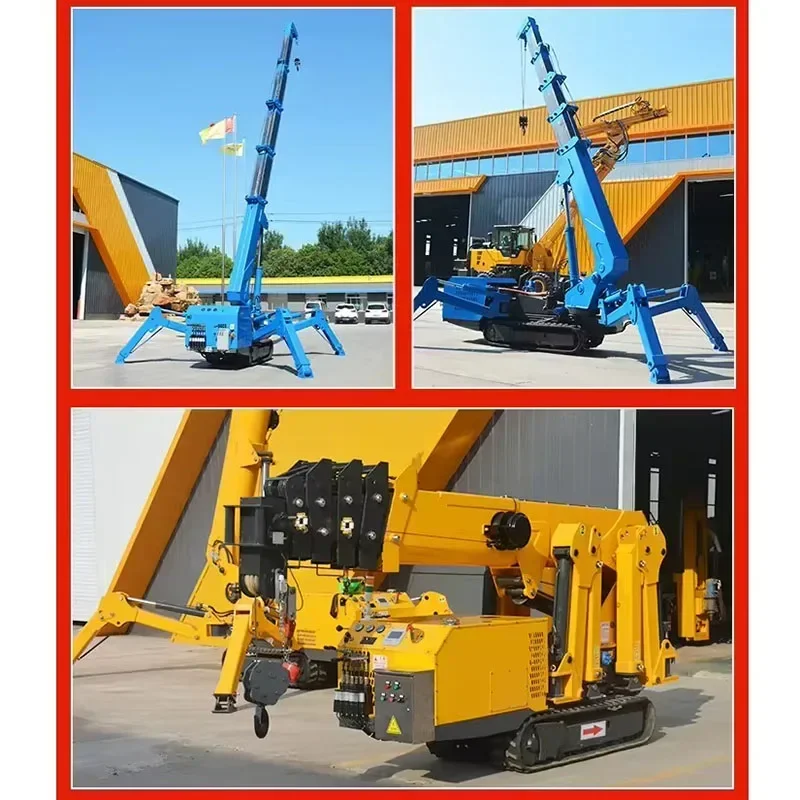 Hot Sale Mini Spider Crane Crawler With Foldable Lifting Construction Telescopic Outrigger Small Spider Cranes For Narrow Space