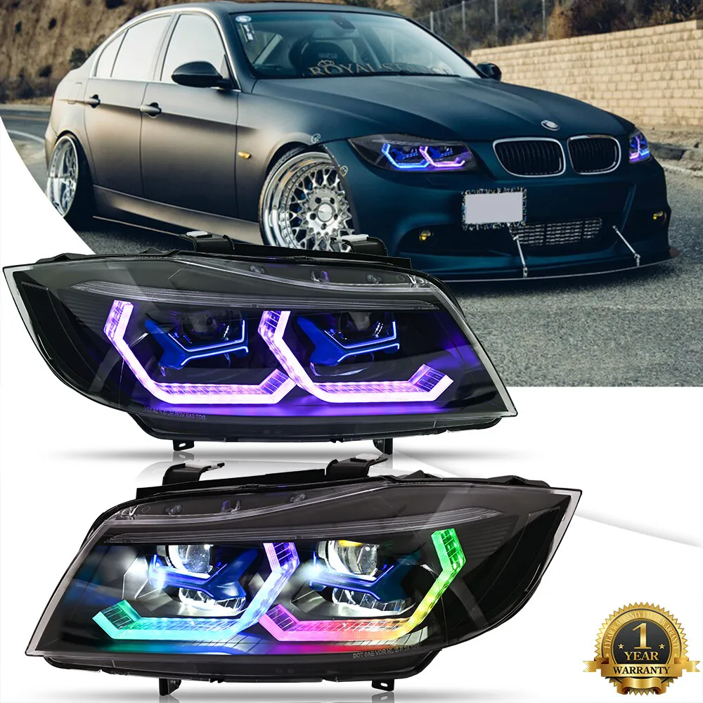 

1 комплект RGB светодиодный проектор для BMW 3 серии E90 4-дверный 2005-2012 фара указатель поворота передние фары