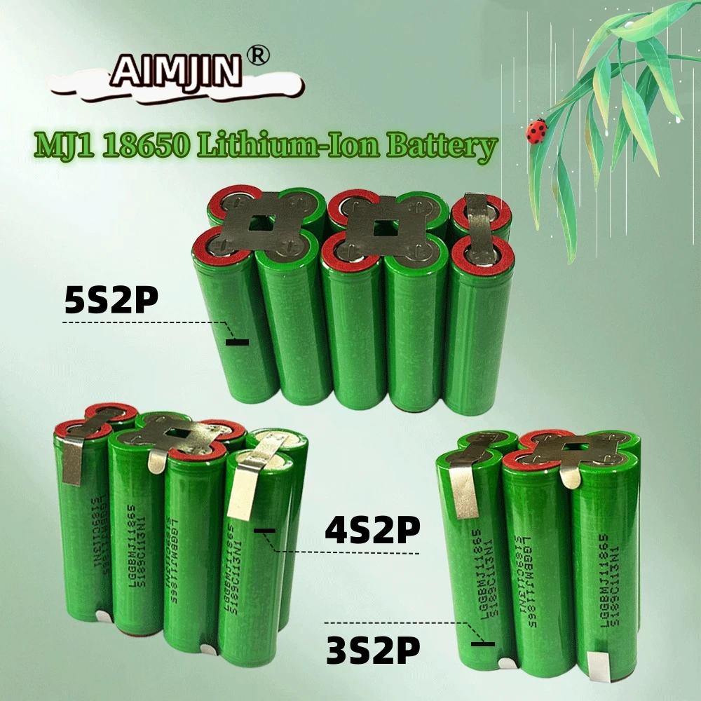 7000mAh MJ1 18650 10.8 V/14.8V/18V Lithium-Ion Battery, for screwdriver, welding rod, 3S2P/4S2P/5S2P battery pack