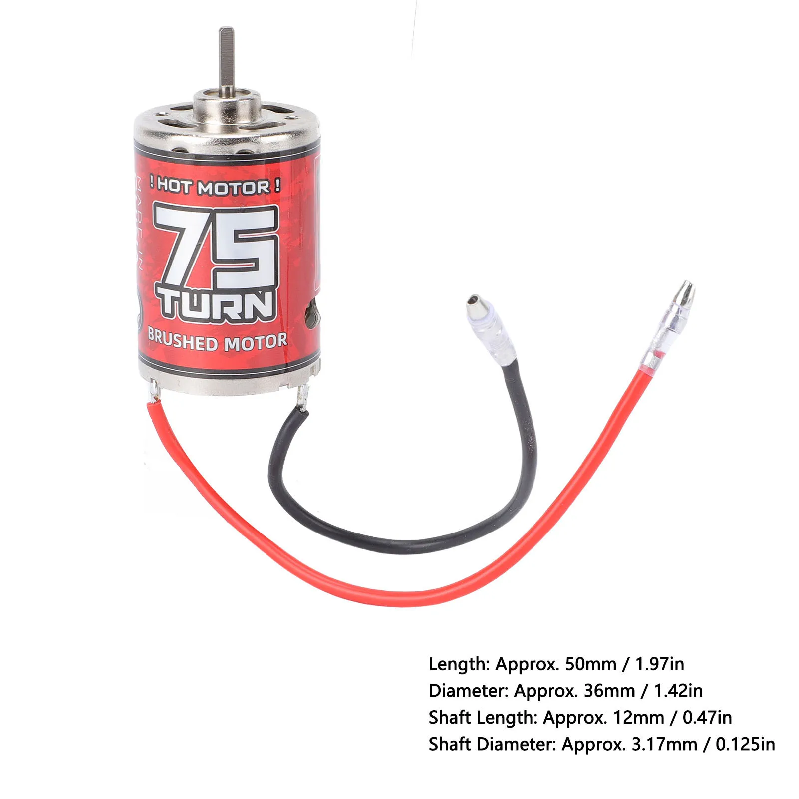 Motor cepillado 75T 540, Motor cepillado 540, alta torsión, bajo ruido, Motor RC 75T para coche RC, barco, maletero, carcasa de acero inoxidable