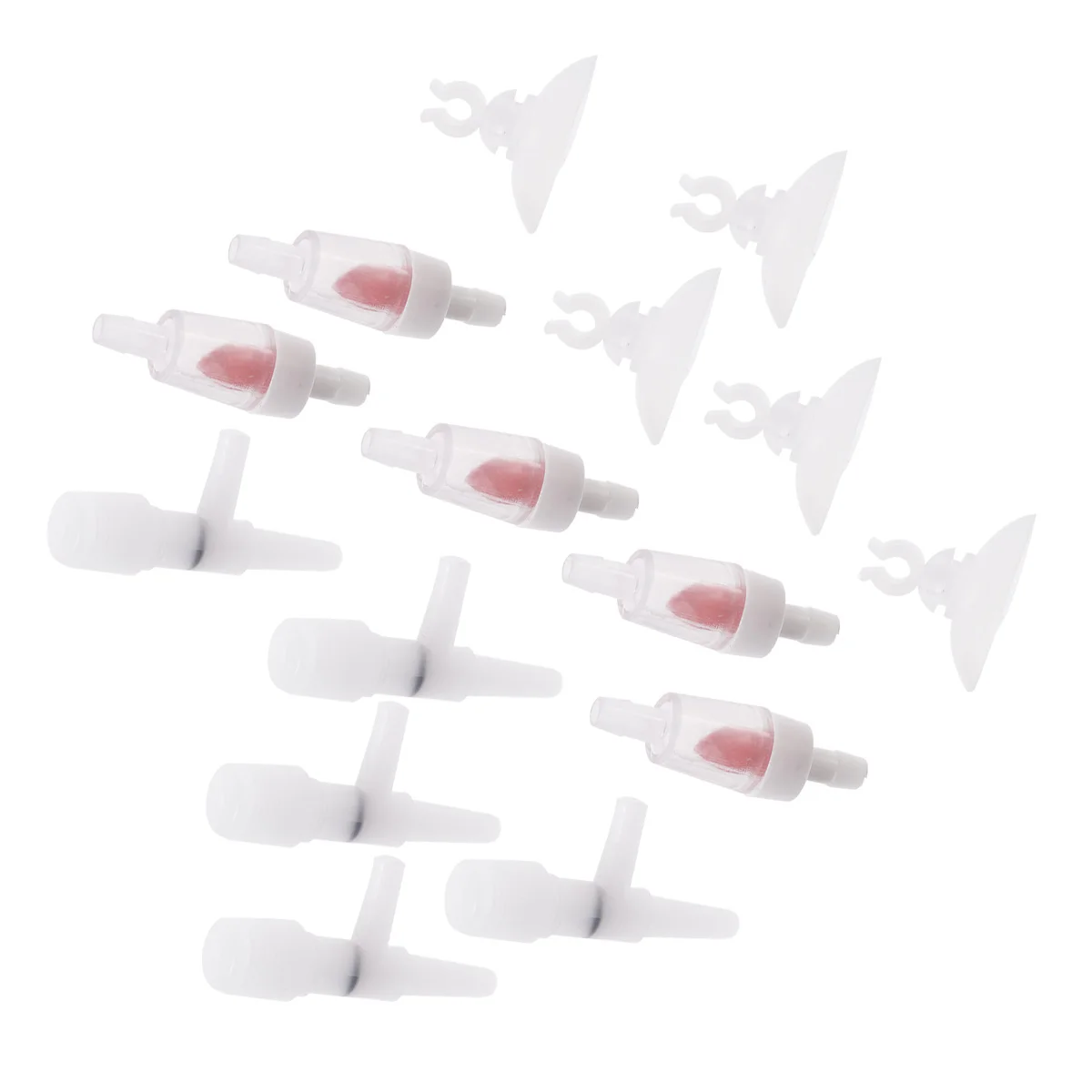 

16Pcs Plastic Air Connector Set Aquarium Inline Tubing Non-Return Valve Governor Sucker Aquarium Hose Repair Extension