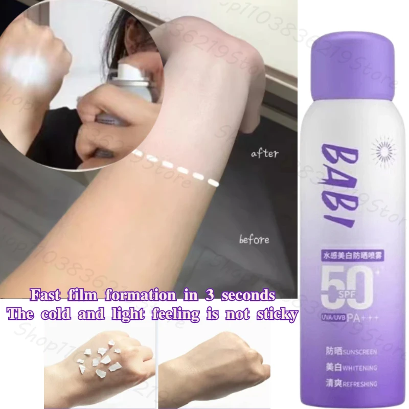 BABI SPF50 Sunscreen Spray UV Protection Refreshing Plain and Water Sense Sunscreen Facial Body Universal PA+++ 150ml