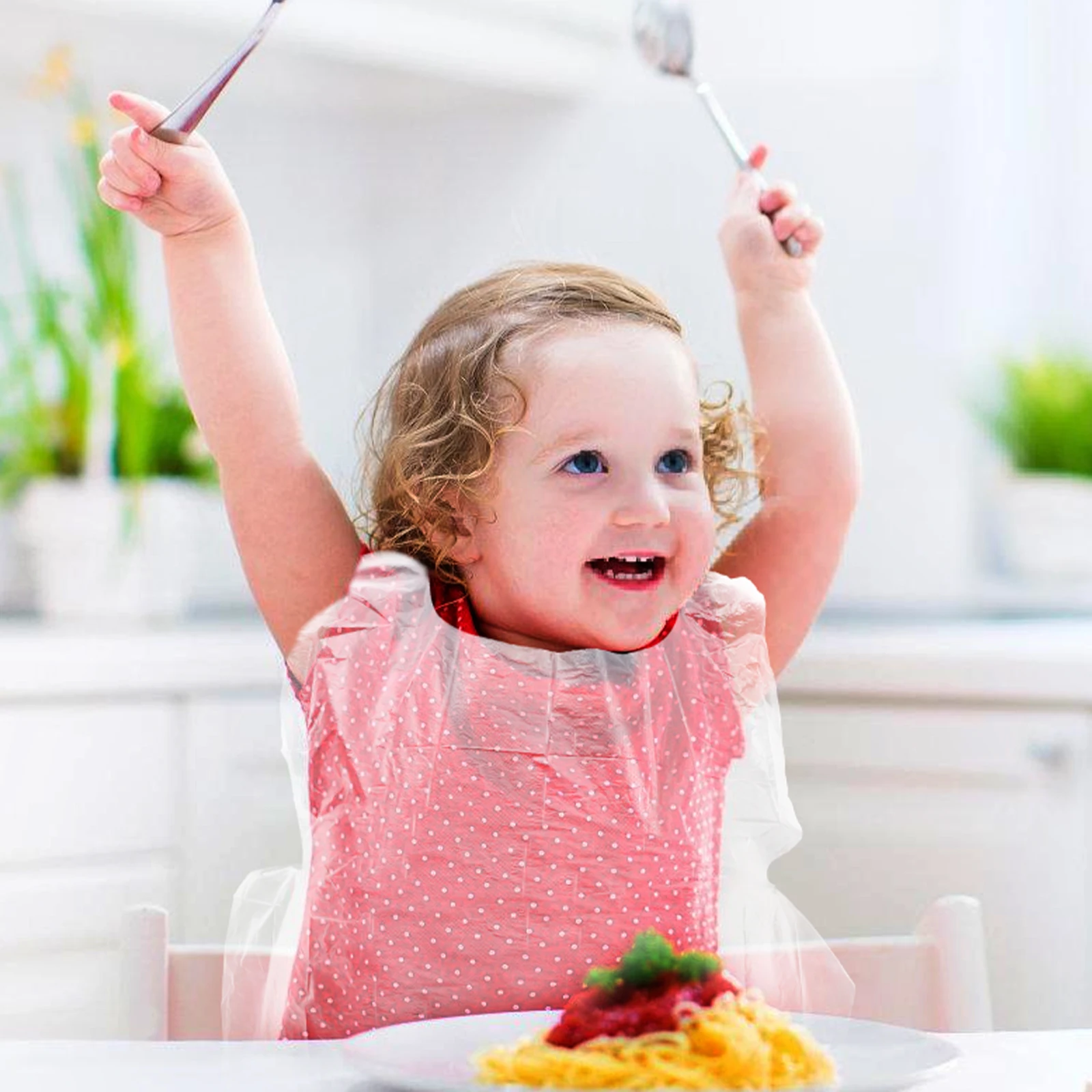 

50Pcs Disposable Apron Thickened Multi-Functional Cooking Painting Oil-Proof Apron for Art Drawing