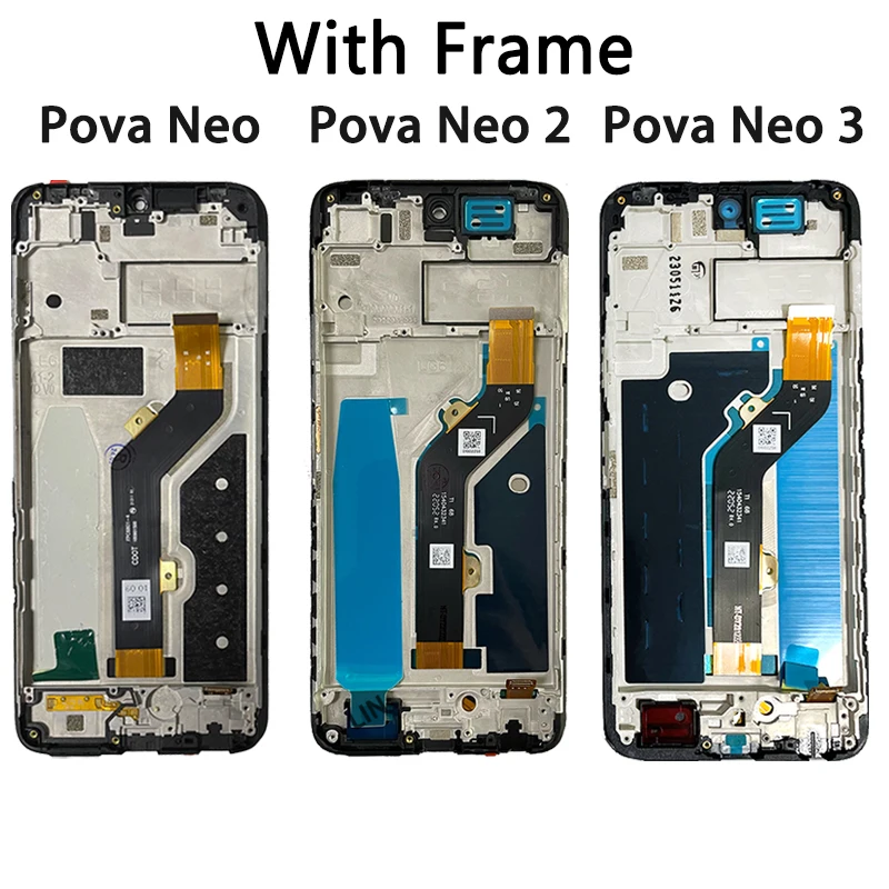 AAA+ For Infinix Tecno Pova Neo / Neo 2 / Neo 3 LCD LE6 LG6n LH6n Display  Display Screen Frame Touch Panel Digitizer Assembly