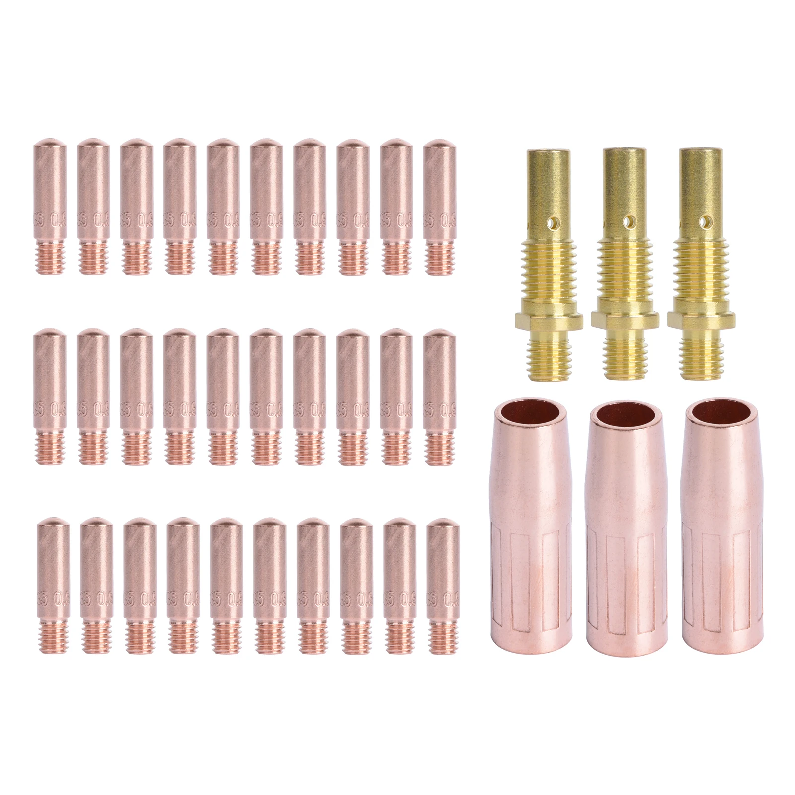 36/60PCS Welding Torch Consumables KP21-50 KP11 KP35-50 MIG Torch Gas Nozzle Fit Lincoln Magnum 100L Tweco Mini/#1