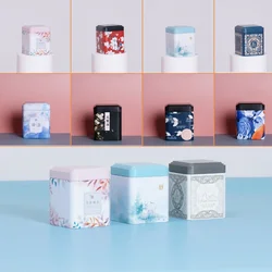 Tea Sealed Box  Kitchen Storage Container Jar Tin Square Can Candy Iron Canister Vintage Tea  Box