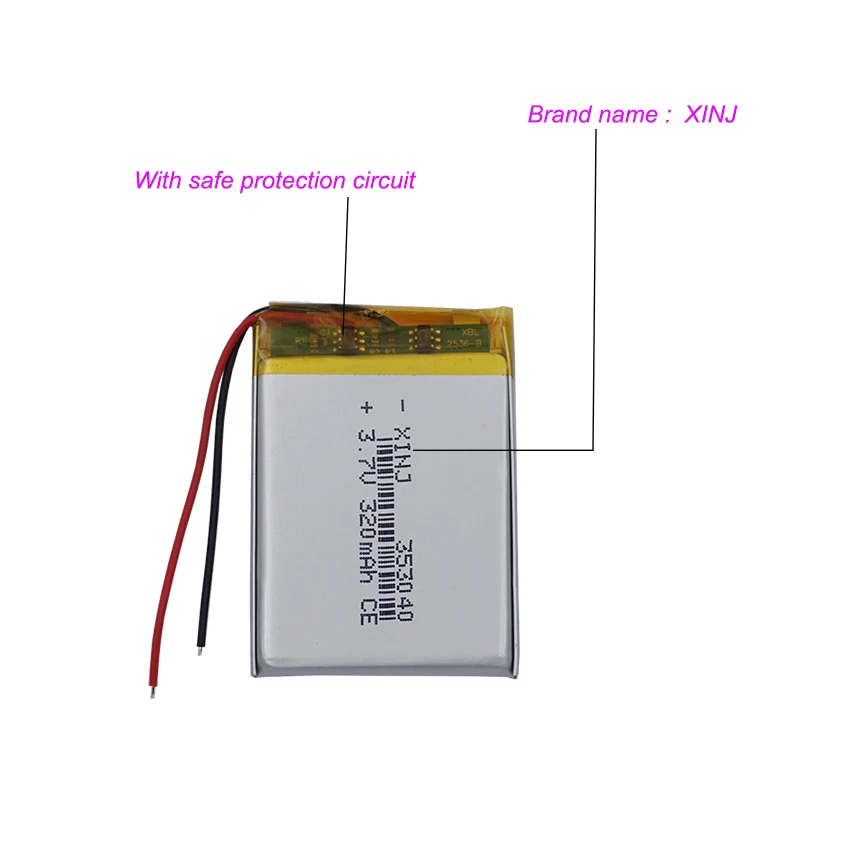 充電式リチウム電池,353040, 3.7V, 320mah,1.18wh,GPS,sat nav,mp4,カメラ,psp,DVD, Bluetoothスピーカー,10個に適しています