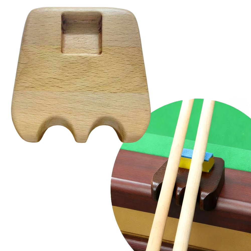 

1pc Billiard Pole Rack Solid Wood 2-Slot Non-slip Base Desktop Pole Support For Billiard/pool Cue Holder Replace Accessories