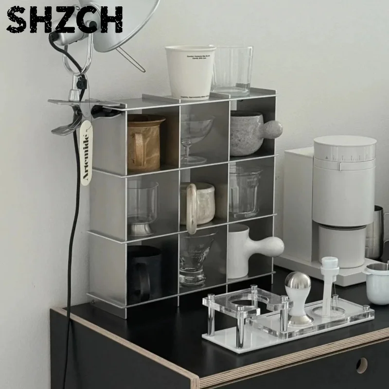Minimalist Aluminum Alloy Countertop Mug Storage Shelf Multi-Layer Cup Rack Kitchen Organizer Cup Holder Coffee Bar Station
