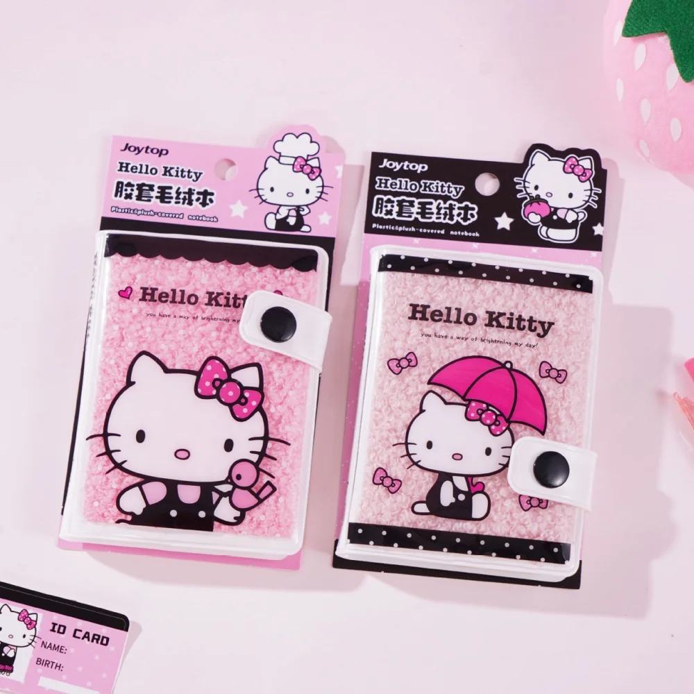 Genuine Sanrio Hello Kitty Plush Notebook Cute Kt Cat Lined Planner For On-The-Go Quick Note Daily Writing Study Stationery Gift