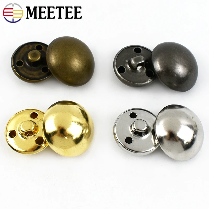 

30/50Pcs Meetee 15-25mm Circular Metal Button for Shirt Decor Buckle Mushroom Handle Clasp Copper Fastener DIY Sewing Accessory
