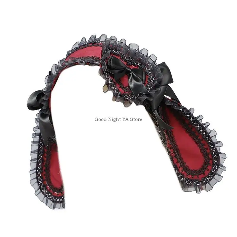 

Аниме кружево бахновая повязка на голову с длинной лоп -ушной горничной косплей для волос декорация прическа тема события на