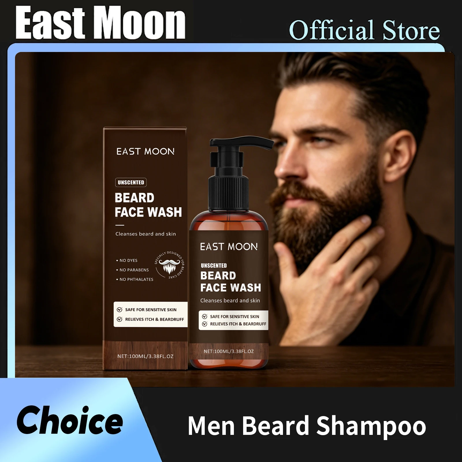 Premium Bartshampoo zur Erweichung rauer Bärte, Tiefenreinigung, Schmutzentfernung, sanfte Pflege, ideal für die tägliche Bartwäsche mit Gesichtshaar