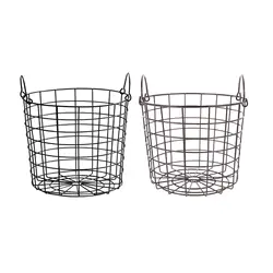 Wire Iron Basket Laundry Iron Basket Sundries Organizer Basket Round for