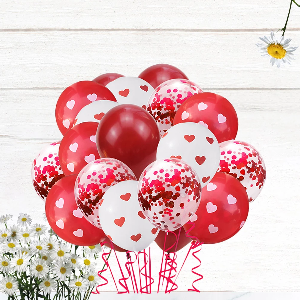 

63pcs Heart Balloon Set Bright Sequins Wedding Party Supplies Valentines Decorations Latex Balloons Festival Accessories