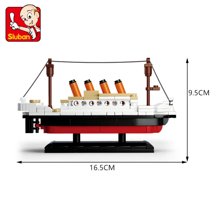 194 pçs sluban navio barco modelo blocos de construção conjuntos cidade diy navio a vapor amigos tijolos brinquedos educativos presente natal