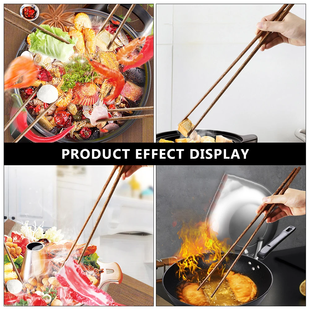 

5Pairs Chicken Wing Wood Long Cooking Chopsticks Anti-Slip Frying Hot Pot Noodle Kitchen Lengthened Chopsticks