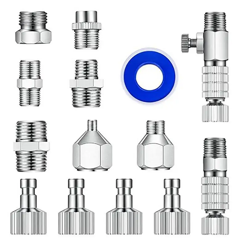 Airbrush Quick Connect Fittings Heavy Duty Disconnect Adapter Kit 1/8 Connectors Release Coupling Smooth Air Brush Replacement