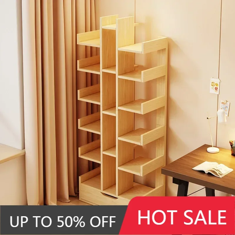 

Living Room Bookshelf Solid Wood Cabinet Office Simple Modern Book Shelf Multi-Level Floor Muebles Para Hogar Shelf Storage