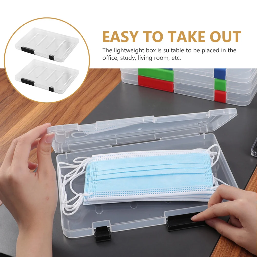 

2pcs Portable Documents Box File Organizer Plastic File Container Transparent Storage Box Paper Holder For Office Home