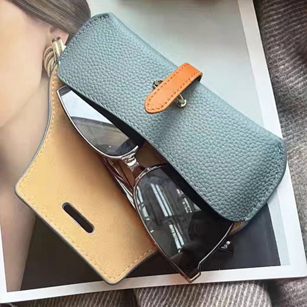 Luxus Leder Benutzerdefinierte Initialen Brillen Taschen Frau Tragbare Schutzhülle Reise Sonnenbrille Fall Gravieren Name Mode Kosmetik Tasche – Detail 6