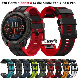 26/22mm Smart Watch For Garmin Fenix 8 Solar 51mm 47mm Silicone Strap For Fenix 7 7X 5 Plus 6 6XPro 945 Epix 2 QuickFit Bracelet