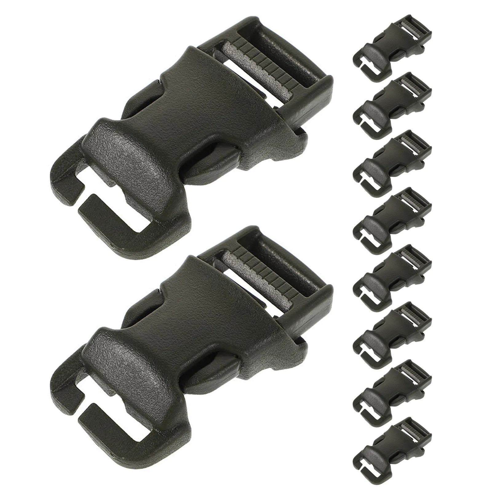 10Pcs Replacement Backpack Buckles 1 Inch Side Release Heavy Duty Plastic Clips for Webbing Hiking Gear Quick Detach