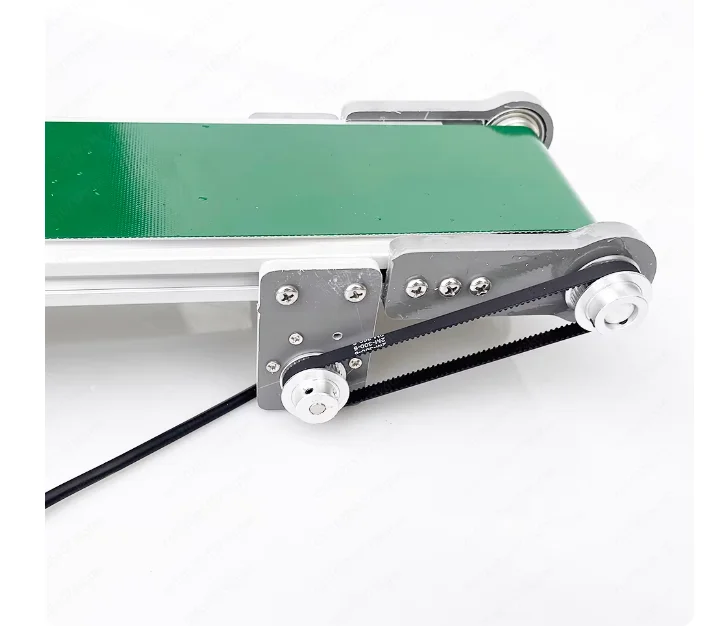 Grey PVC Forward and Reverse Speed Regulation 50 * 10cm Small Desktop Conveyor Automatic Customization Model Friction Test