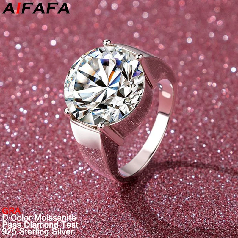 

Кольца с муассанитом 10 карат, цвет D, чистота VVS1, для мужчин и женщин, из серебра 925 пробы, великолепные массивные кольца с муассанитом, ювелирные изделия GRA