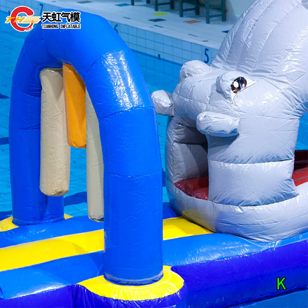 Livraison rapide gonflables piscine d'eau Crocodile obstacle cours de course Air serré flottant toboggan course toboggan humide
