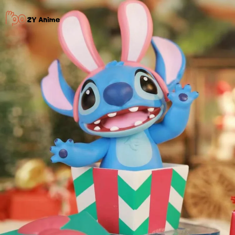 Genuine Stitch Bunny Winter Story Series Mysterious Blind Box Trendy Toys Collectible Doll Ornaments Girls Holiday Gift