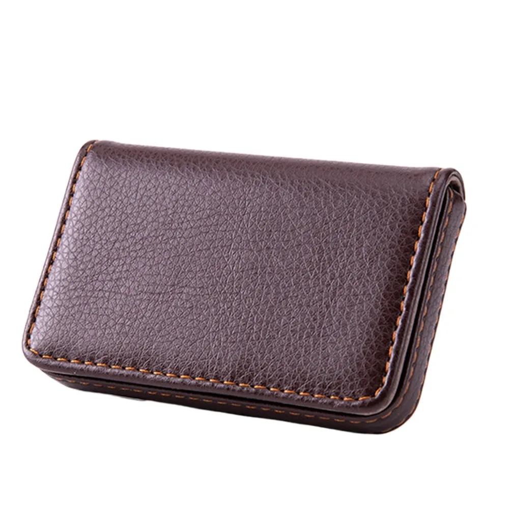 

High Quality PU Leather Business Card Case Portable Metal Credit Card Holder Card Holder Women Men